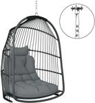 Outsunny Rattan-H&auml;ngestuhl Stahl PE Rattan Dunkelgrau 74L x 68B x 105H cm