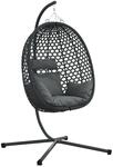 vidaXL H&auml;ngender Eierstuhl Korb mit St&auml;nder Anthrazit Poly Rattan 42003851
