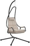 vidaXL H&auml;ngesessel mit St&auml;nder und Kissen Taupe Stahl 42003853