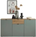 Premium Living Sideboard Memphis Gr&uuml;n/Eiche Artisan