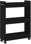 vidaXL Schrank Mit Rad Schwarz Eichen-Optik 60 x 22 x 79 cm 869140