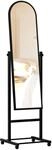 DELUKE Standspiegel VERONA Holz Schwarz 39x39x151cm Mobiler Ganzk&ouml;rperspiegel