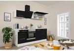 Respekta Premium K&uuml;chenzeile 210 cm Schwarz Hochglanz-Wei&szlig;