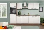 Respekta K&uuml;chenzeile KB270EYW 270 cm Wei&szlig; Seidenglanz-Eiche York Nachbildung