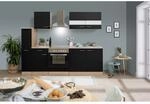 Respekta K&uuml;chenzeile KB240ESSC 240 cm Schwarz-Eiche