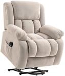 HOMCOM Fernsehsessel Samt 93 x 104 x 100 cm Beige