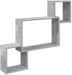 vidaXL Wandregal Wandhalterung Betongrau 91,5 x 15 x 76 cm 8012119