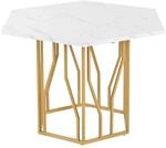 okwish Marmor-Esstisch Couchtisch f&uuml;r Esszimmer und Wohnzimmer 115 &times; 100 cm...
