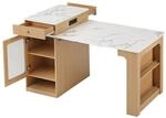 okwish K&uuml;cheninsel mit Rollen Ausziehbarer Tisch Steckdosen K&uuml;che