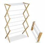 Relaxdays W&auml;schest&auml;nder Holz Wei&szlig; Klappbar 115 cm x 73 cm x 33 cm 2,2 kg