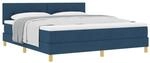 vidaXL Boxspringbett mit Matratze mit Kopfteil Blau 180 x 200 cm Stoff 3338943