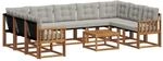 vidaXL Outdoor-Sofagarnitur mit Kissen 30-Tlg Natur und Hellgrau 3369070