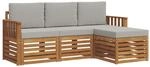 vidaXL Sofagarnituren 4 Tlg Natur und Hellgrau Massivholz Akazie 3374601