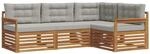 vidaXL Outdoor-Sofagarnitur mit Kissen 13-Tlg Natur und Hellgrau 3373366