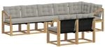 vidaXL Outdoor-Sofagarnitur mit Kissen 8-Tlg Wei&szlig; und Hellgrau 3389605