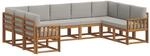 vidaXL Outdoor-Sofagarnitur mit Kissen 9-Tlg Natur und Hellgrau 3366979