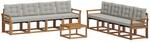vidaXL Outdoor-Sofagarnitur mit Kissen 9-Tlg Natur und Hellgrau 3368522