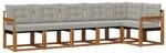 vidaXL Outdoor-Sofagarnitur mit Kissen 6-Tlg Natur und Hellgrau 3368706