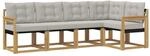 vidaXL Outdoor-Sofagarnitur mit Kissen 5-Tlg Wei&szlig; und Hellgrau 3389469