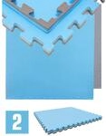 eyepower Fitnessmatte 90 x 90 x 2 cm 2er Set Blau