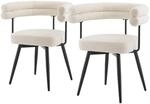 ML-Design Esszimmerst&uuml;hle Drehbar 2Er Set Beige Teddy-Stoff