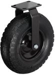 Relaxdays Bockrolle Stahl Gummi Schwarz Schwerlast Luftbereift 35 cm x 30 cm x 8,5 cm