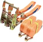 TRUTZHOLM 2x Profi Ratschen Spanngurt 2 Teilig 5m 1500kg 1,5t T&Uuml;V/GS Orange