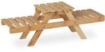 Relaxdays Blumentreppe Bambus Natur mit Filzgleitern 17 cm x 51,5 cm x 15 cm 600 g