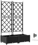 vidaXL Garten-Pflanzgef&auml;&szlig; 2 Stk Schwarz Stahl 42002850