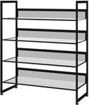 HOMCOM Schuhregal Metall 72L x 30B x 82,7H cm Schwarz