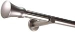 Deco-Raum Gardinenstange nach Ma&szlig; 1-Lauf Kegel &Oslash; 25mm Edelstahl-optik 230cm