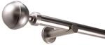 Deco-Raum Gardinenstange nach Ma&szlig; 1-Lauf Kugel &Oslash; 25mm Edelstahl-optik 70cm