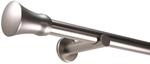 Deco-Raum Gardinenstange nach Ma&szlig; 1-Lauf Kegel &Oslash; 25mm Edelstahl-optik 120cm