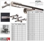 Deco-Raum Gardinenstange nach Ma&szlig; 1-Lauf Zylinder &Oslash; 25mm Edelstahl-optik 120cm