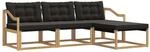vidaXL Outdoor-Sofagarnitur mit Kissen 4 Stk Wei&szlig; und Schwarz 3388574