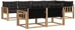 vidaXL Outdoor-Sofagarnitur mit Kissen 7-Tlg Wei&szlig; und Schwarz 3388778