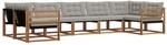 vidaXL Outdoor-Sofagarnitur mit Kissen 7-Tlg Natur und Hellgrau 3369806
