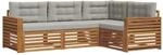 vidaXL Outdoor-Sofagarnitur mit Kissen 13-Tlg Natur und Hellgrau 3373386