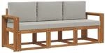 vidaXL Outdoor-Sofagarnitur mit Kissen 3 Stk Natur und Hellgrau 3365944