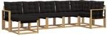 vidaXL Outdoor-Sofagarnitur mit Kissen 7-Tlg Wei&szlig; und Schwarz 3389698