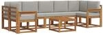 vidaXL Outdoor-Sofagarnitur mit Kissen 8 Stk Natur und Hellgrau 3366139