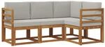 vidaXL Outdoor-Sofagarnitur mit Kissen 4 Stk Natur und Hellgrau 3366309