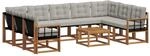 vidaXL Outdoor-Sofagarnitur mit Kissen 30-Tlg Natur und Hellgrau 3369078