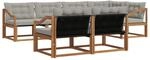 vidaXL Outdoor-Sofagarnitur mit Kissen 7-Tlg Natur und Hellgrau 3369562