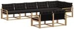 vidaXL Outdoor-Sofagarnitur mit Kissen 8 Stk Wei&szlig; und Schwarz 3388806