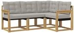 vidaXL Outdoor-Sofagarnitur mit Kissen 4-Tlg Wei&szlig; und Hellgrau 3389421