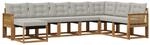 vidaXL Outdoor-Sofagarnitur mit Kissen 8 Stk Natur und Hellgrau 3382147