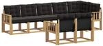 vidaXL Outdoor-Sofagarnitur mit Kissen 8-Tlg Wei&szlig; und Schwarz 3389594