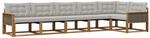 vidaXL Outdoor-Sofagarnitur mit Kissen 6 Stk Natur und Hellgrau 3381451