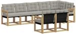 vidaXL Outdoor-Sofagarnitur mit Kissen 8-Tlg Wei&szlig; und Hellgrau 3389589
